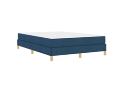 Conjunto 1 Cama Box Vidaxl Azul Tecido (140 X 190 Cm)