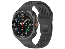 Pulseira De Silicone De Cor Sólida Com Fivela Quadrada E Furos Para Samsung Galaxy Watch Ultra 47mm.