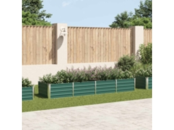 Canteiro Elevado | Vaso De Jardim | Floreira De Jardim Aço Galvanizado 320x80x45 Cm Verde Wsd795498 Lovely Home
