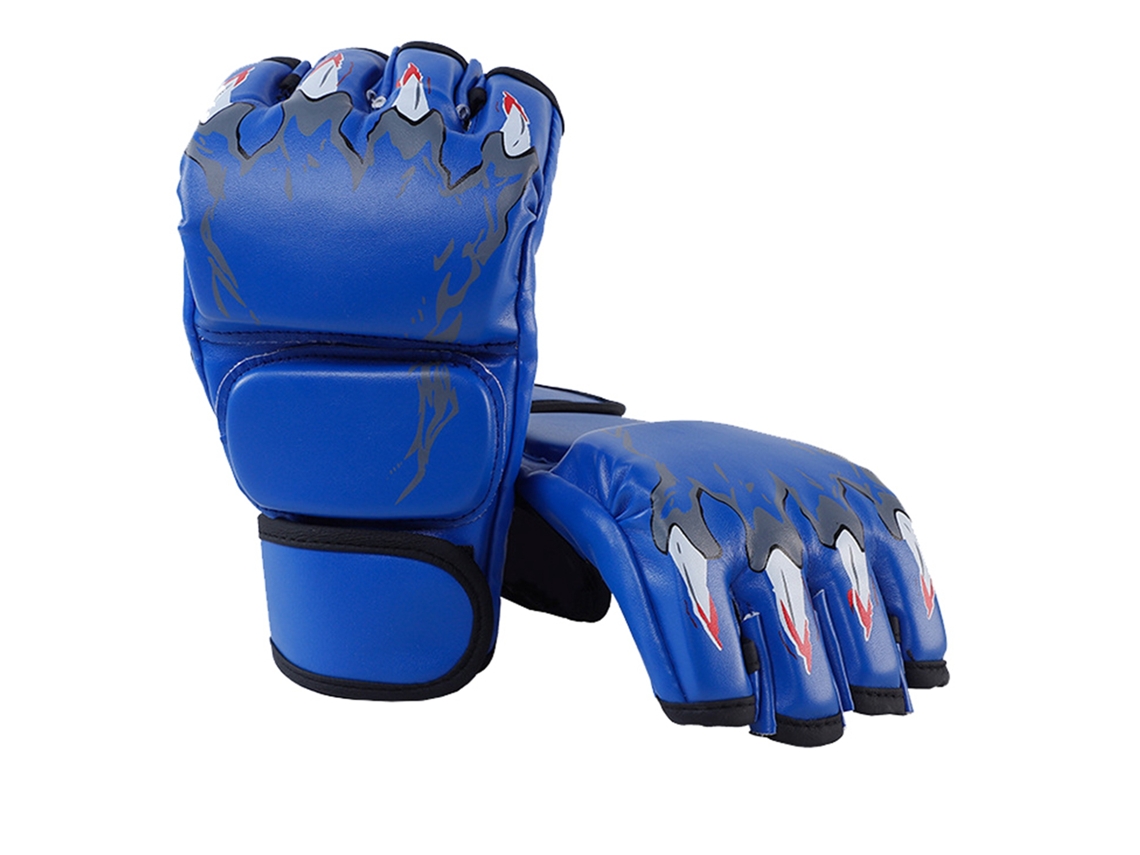 Omni-guantes De Boxeo De Media Palma Para Hombre Y Mujer Con Brazalete Ajustable Estilo Garra De Tigre Azul
