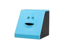 Caja De Ahorros Carita Comedora Divertida Cute Facebank Almacenamiento De Monedas Regalo Azul