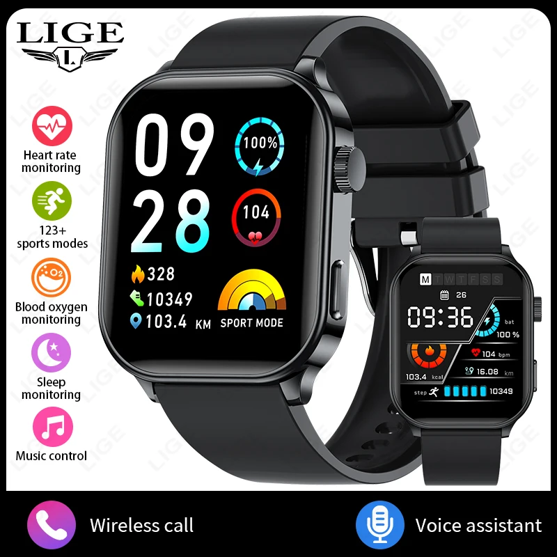 Smartwatch MDUG com Funcionalidades Diárias, Assistente de Voz e Notificações de Chamadas