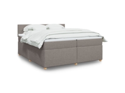 Vidaxl Cama Com Molas/colchão 200x200 Cm Tecido Castanho-acinzentado