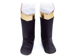 Capas de botas pretas com detalhes dourados para adultos