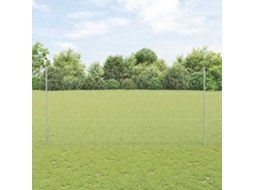Vidaxl Cerca Hexagonal Com Poste 25 X 1,5 M Aço Galvanizado Prateado