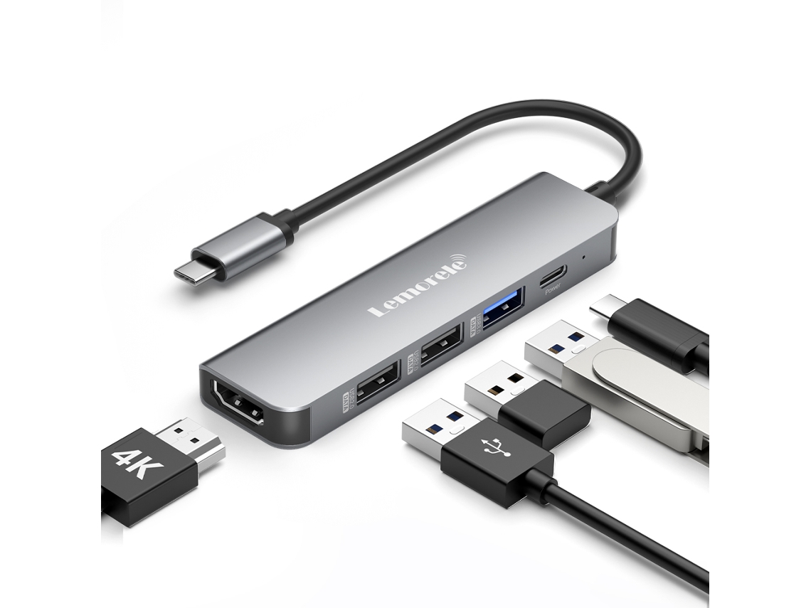 Dock Usb-c 3.0 De 5 Portas, Adaptador Usb 3.0, Compatível Com Hdmi