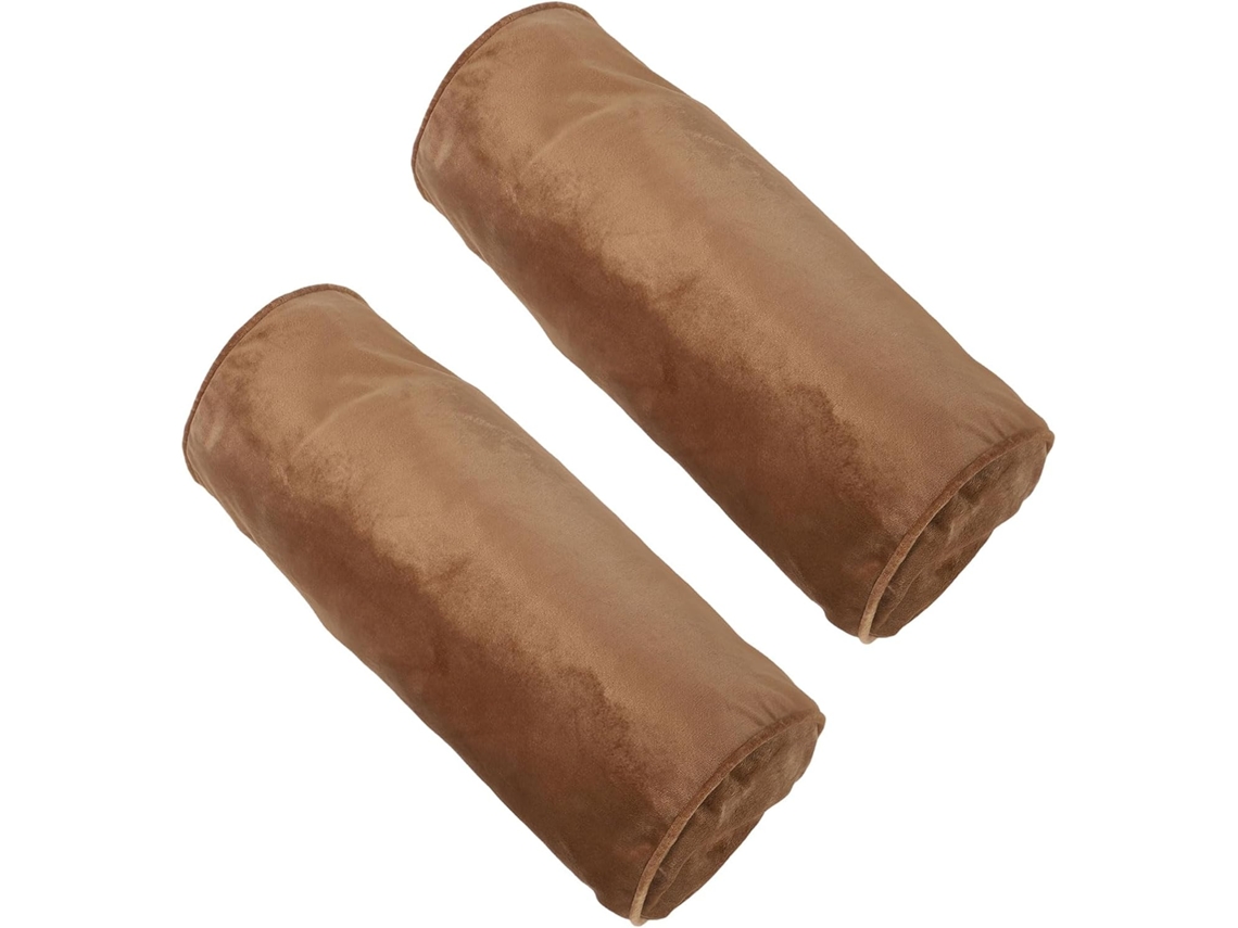 Conjunto de 2 Capas Almofada Cilíndricas Veludo para Apoio Pescoço, 15x15x40cm, com Capa Removível e CHABERLU