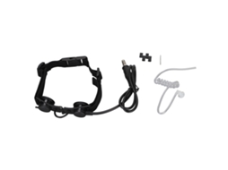 Microfone de garganta ajustável, com redução de ruído, fone de ouvido militar, 7.1mm, preto, desmontável