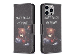 Capa De Couro Para Iphone 16 Pro Com Estampa De Desenho Colorido