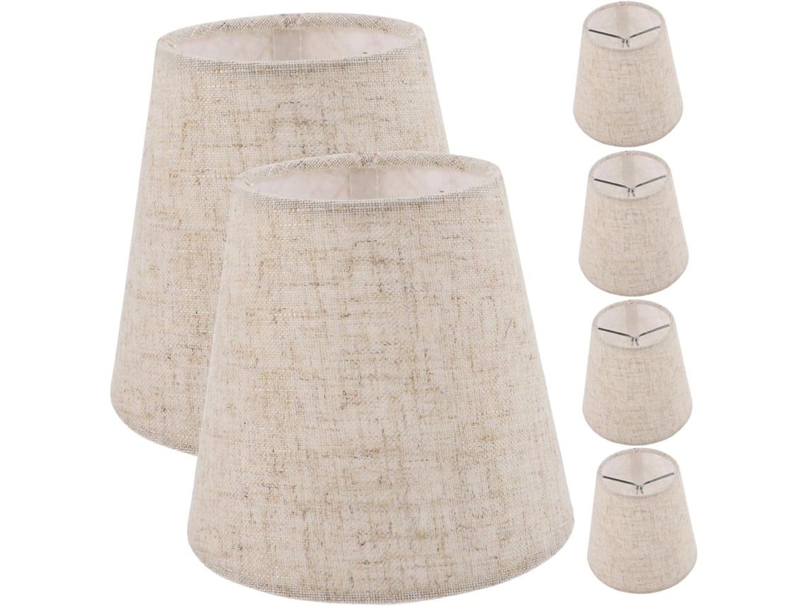 Conjunto de 6 Cúpulas de Linho para Lustre, Tecido para Pendurar, Cúpula para Luminária de Teto, Leve e Compacta. SFUSHOS
