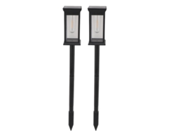 2pcs luzes de caminho solar ao ar livre impermeáveis auto on off luz quente para jardim pátio quintal | S/MARCA