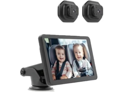 Monitor Automotivo de Lente Dupla 1080p, Tela Ips de 5 Polegadas, Lentes Ajustáveis SFUSHOS