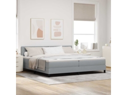 Vidaxl Cama Box Com Almofada Manual Cinzento-claro 200 X 200 Cm Tecido