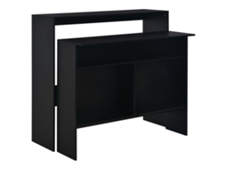 Vidaxl Mesa De Bar Com 2 Tampos Preto 130x40x120 Cm