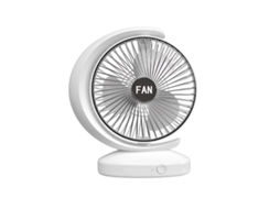 Ventilador de Mesa Oscilante Portátil Pequeno, Carregamento Usb, Cor Branco