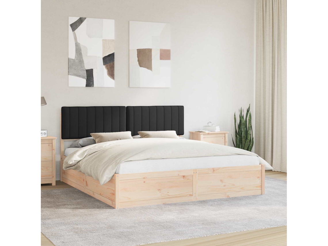 Vidaxl Estrutura de Cama com Cabeceira Estofada Preto 180 X 200 Cm