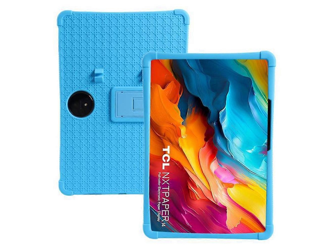 Capa protetora Hengrongshen para tablet Tcl Nxtpaper 14 com suporte de silicone antiderrapante e à prova de choque, azul