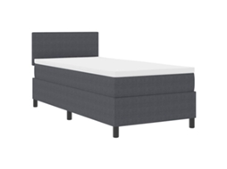 Cama Box com Cabeceira Cinza Escuro e Branco MAISON EXCLUSIVE 100x200 cm