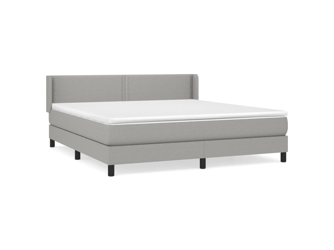 Cama com Molas/Colchão 180x200 Cm em Tecido Cinzento Claro MAISON EXCLUSIVE