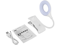 Luminária De Mesa Led Haofy Com Clipe, Recarregável, Com 3 Níveis De Brilho Ajustáveis E Haste Flexível 360°