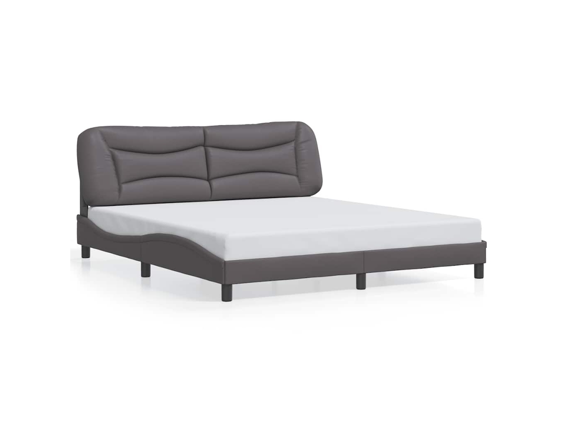 Bed Frame, Bed Frames Vidaxl Cinzeto Couro Artificial (180 X 200 Cm)