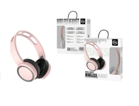 Auscultadores Wireless e C/Fio Km Km-Cs003 Rosa