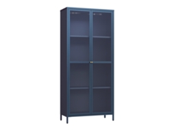 Vitrina Säkylä 2 Portas Aço 180x80x35 Cm Azul Marinho [EN.CASA]