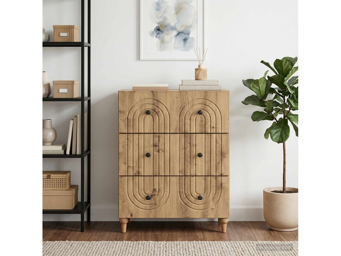 Vidaxl Gabinete De Gavetas 66 X 34,5 X 90 Cm Derivados De Madeira