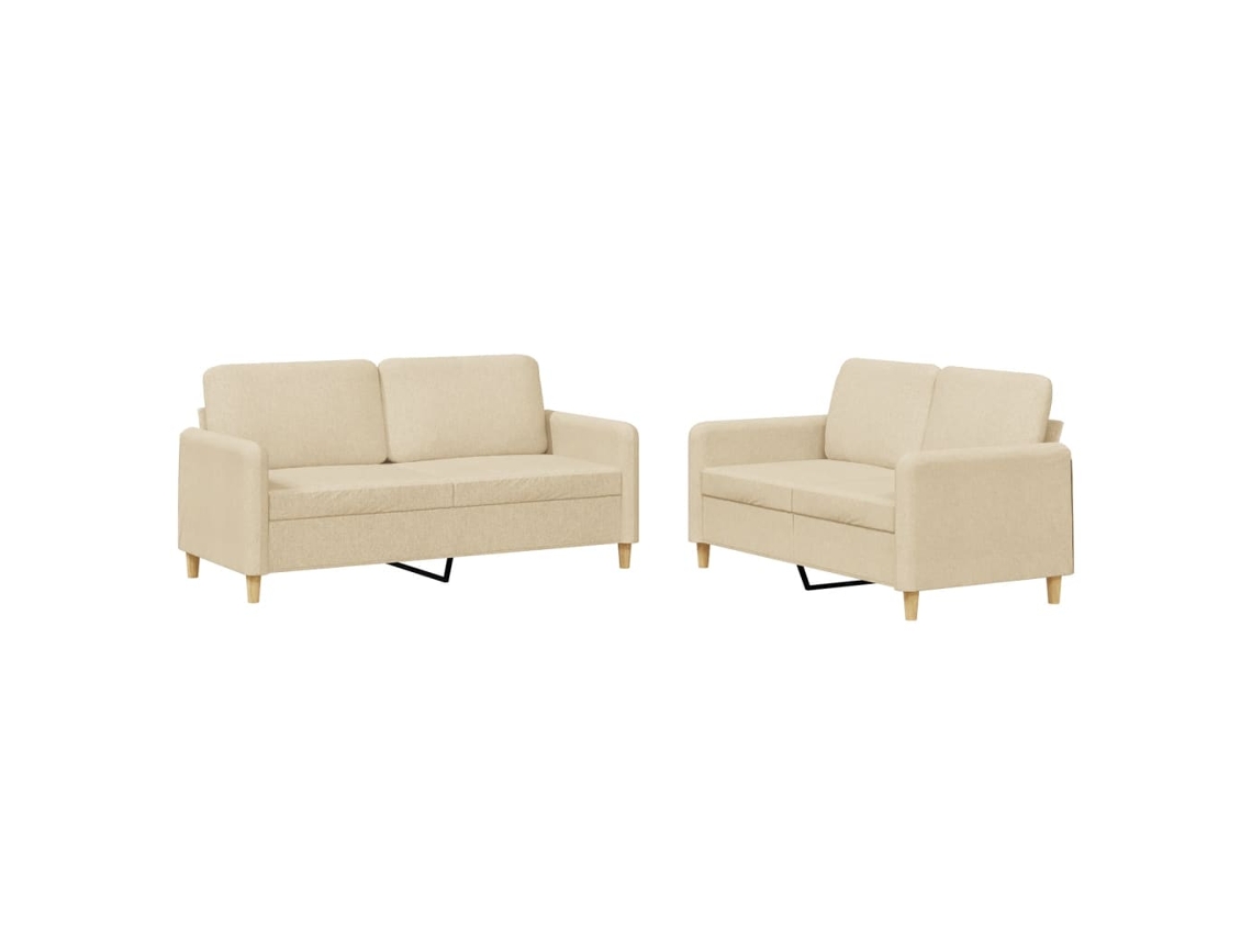 Sofa Set, Sofa Sets Vidaxl Creme Tecido (n/a)