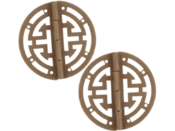 Dobradiças Decorativas Ukcoco Em Latão, 2 Peças, Com Design Vazado Padronizado, Para Pequenas Caixas De Joias Madeira