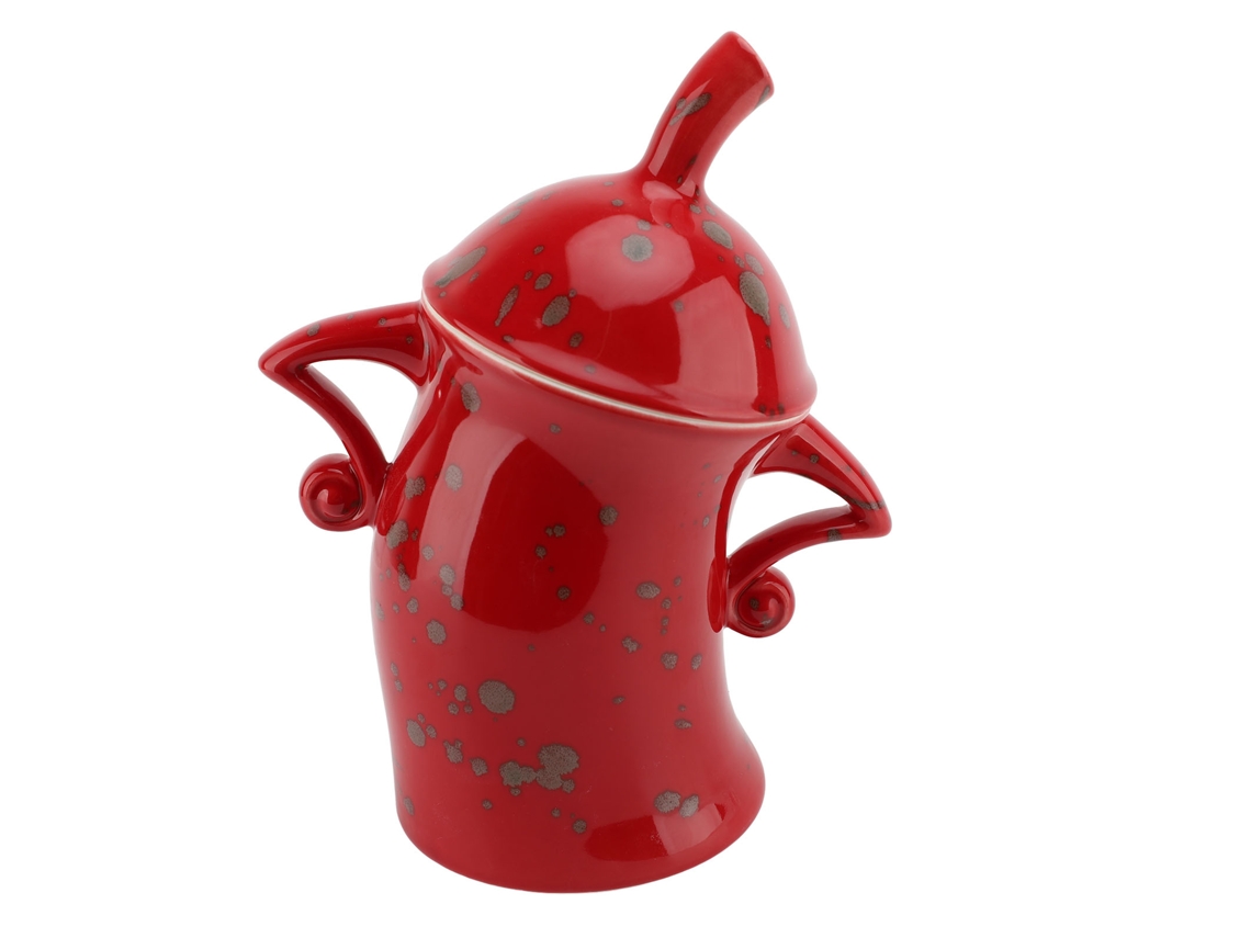 Caneca Cerâmica Vermelha Festiva Para Café E Chá Residencial Multifuncional