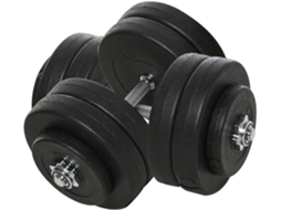Conjunto De Halteres Ajustáveis Aço E Plástico Cor Preto Ø24.5x4.3 Cm Homcom