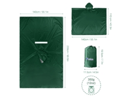 Poncho Impermeável com Capuz para Chuva Leve