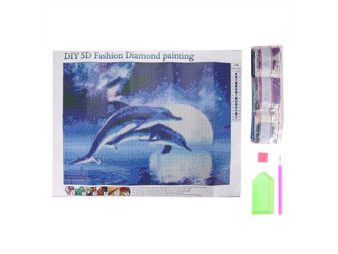 Laxiscreed Pintura De Diamante 5d Diy Golfinho - Projeto De Arte Com Broca Completa