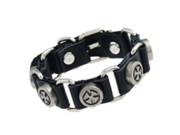 Pulseira Unissex Estilo Punk Vintage Padrão Cruz Gravado