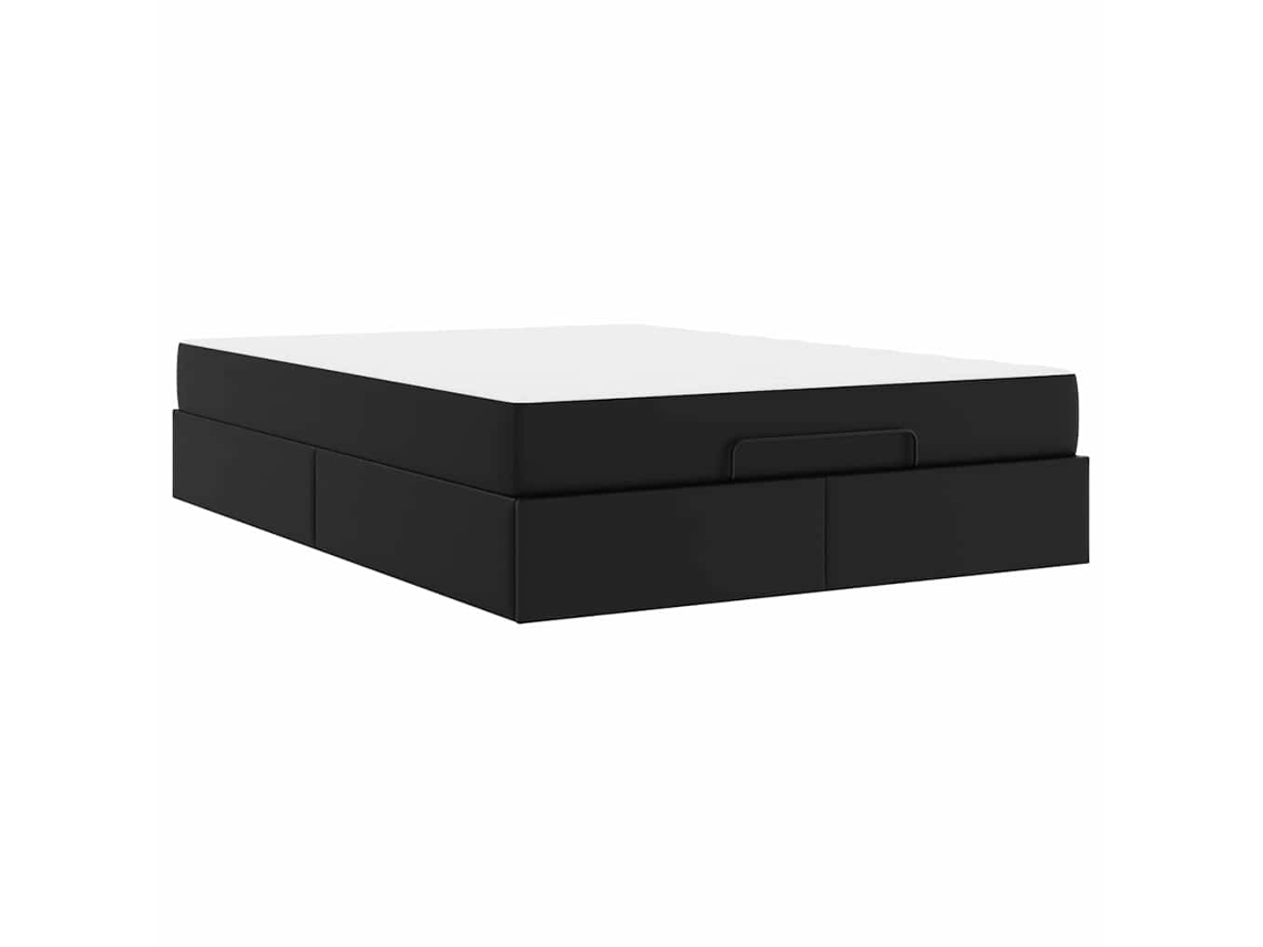 Conjunto 2 Cama Moderna Vidaxl Preto Pvc (160 X 200 Cm)
