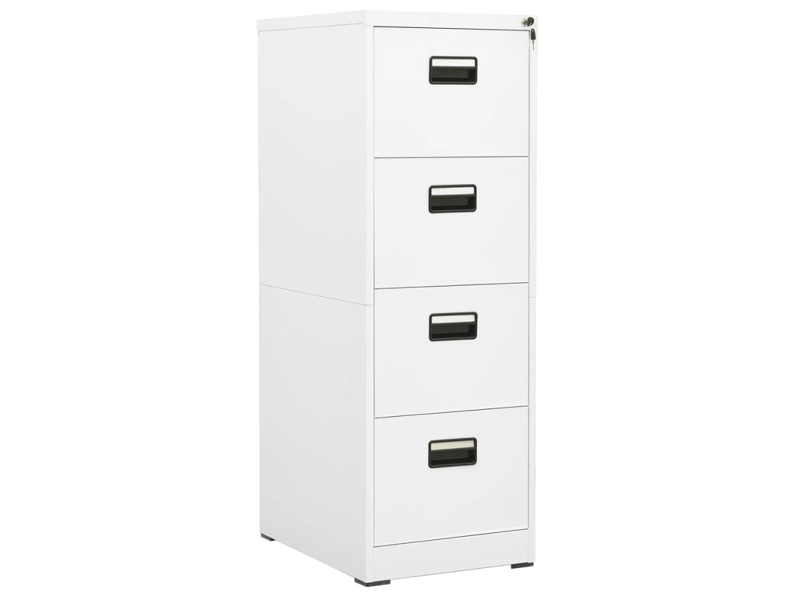 Filing Cabinet, Filing Cabinets Vidaxl Branco Aço (46 X 62 X 133 Cm)
