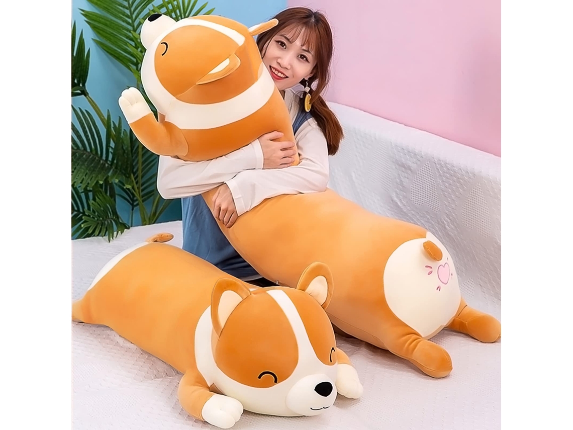 Almofada De Dormir Ehstmind Shiba Inu Plush Cute Corgi Akita Shape Confortável Bicho Pelúcia Multicor (30x30x20)