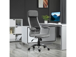 Sedia Da Ufficio Ergonomica Girevole, Altezza Regolabile E Dondolamento, Poltrona In Tessuto A Rete 65x67x119-129cm Grigio