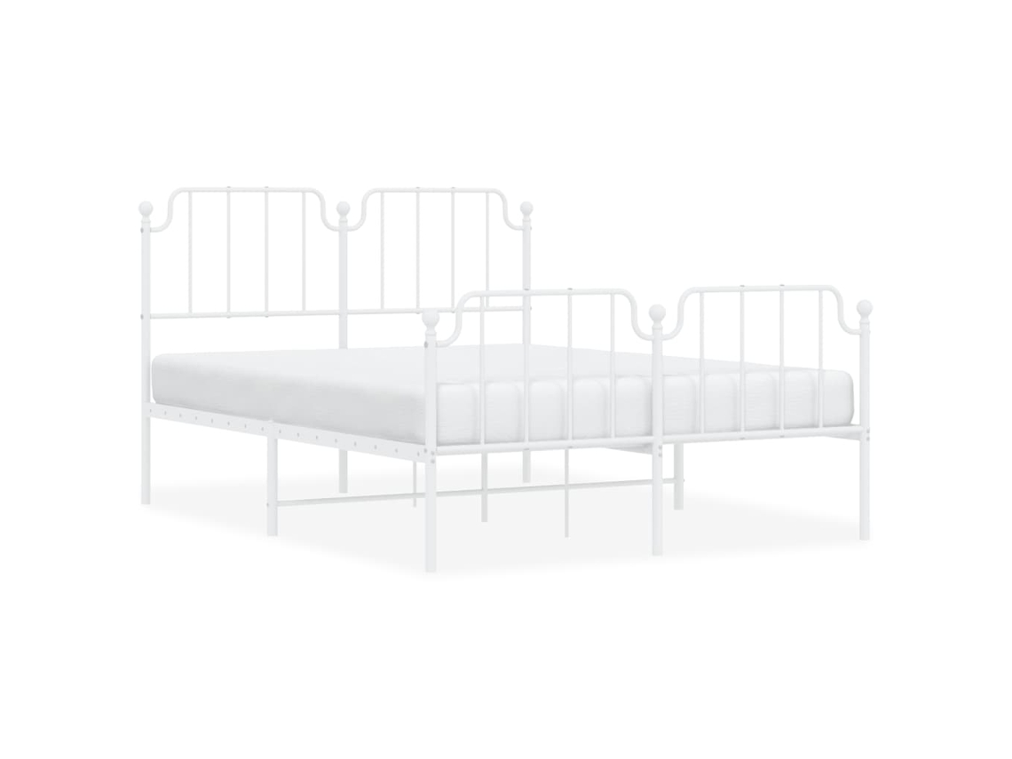 Bed Frame, Bed Frames Vidaxl Branco Aço (135 X 190 Cm)