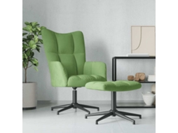 Vidaxl Cadeira De Descanso Com Banco Veludo Verde-claro