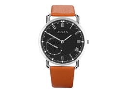 Relógio de Pulso Masculino de Quartzo com Pulseira de Couro Pu Display Analógico Simples Café
