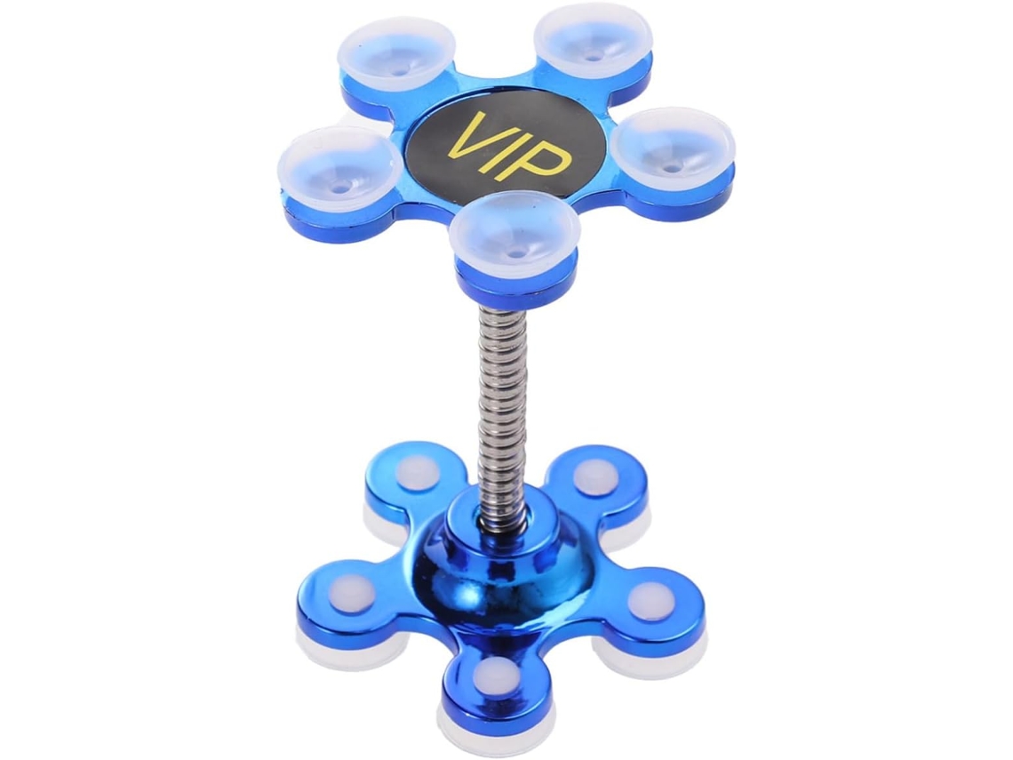Suporte Para Celular Veicular Em Silicone Azul E Metal