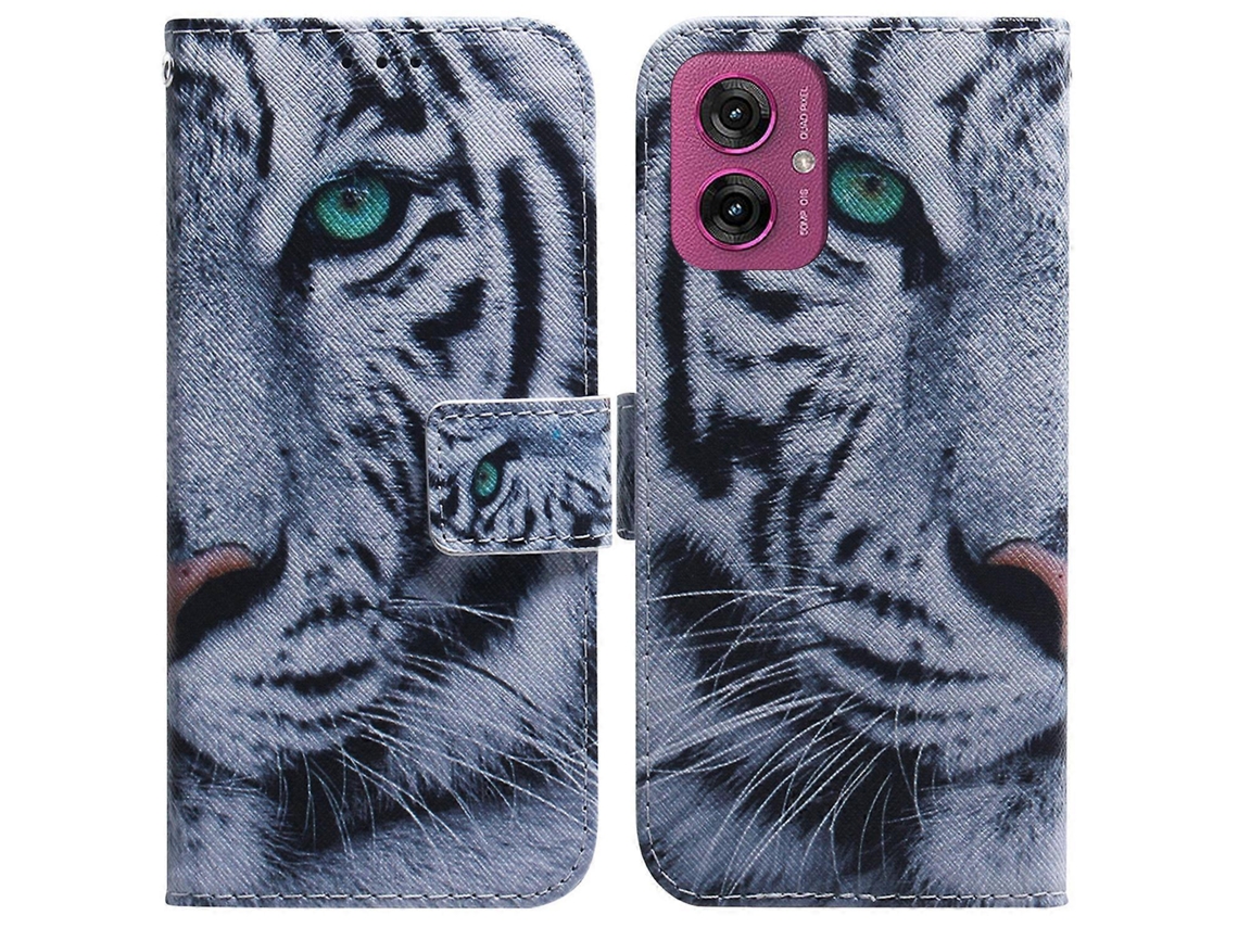 Compre Capa Tipo Carteira Para Motorola Moto G55 5g Com Estampa De Tigre E Couro