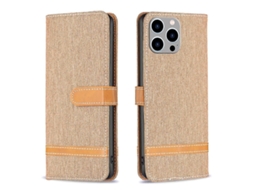 Capa De Celular Em Couro Com Textura De Jeans E Blocos De Cores Para Iphone 15