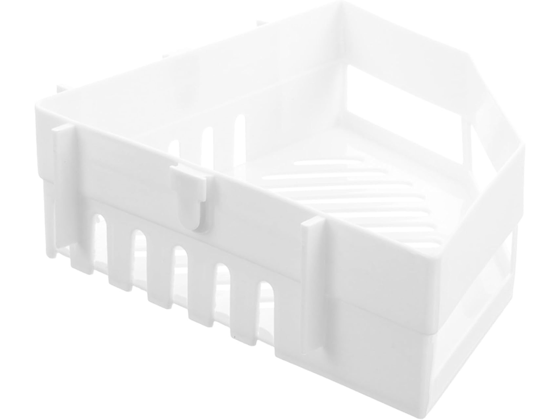 Artibetter Prateleira De Canto Triangular Parede Sem Furos Para Banheiro E Cozinha, Em Abs Branco