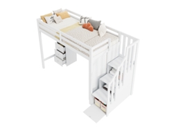 Beliche Com Escrivaninha E Guarda-roupa, Escada, Cama Infantil Multifuncional, Beliche Infantil, 90*200cm Branca
