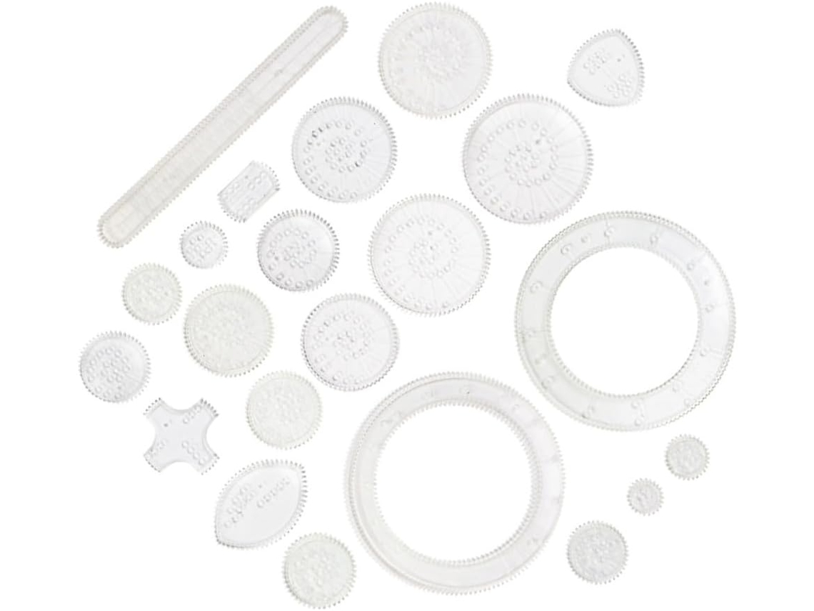 Kit De Desenho Educativo, Régua Curva, Engrenagens De Encaixe, 22 Peças De Plástico Para Design Gráfico E Pintura