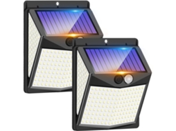 Kit 2 Luminárias Solares com 238 Leds Sensor Movimento 3 Modos AQUAFORGE