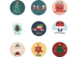 Conjunto De Adesivos De Natal  Adesivos Etiquetas Redondas Cartões Envelopes - 90un*
